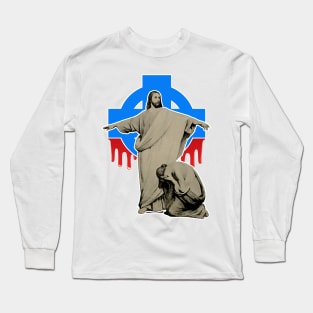 Jesus Christ and the weeping of the Woman on the Cross Long Sleeve T-Shirt